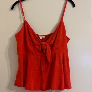 Red Tanktop with Front Tie
